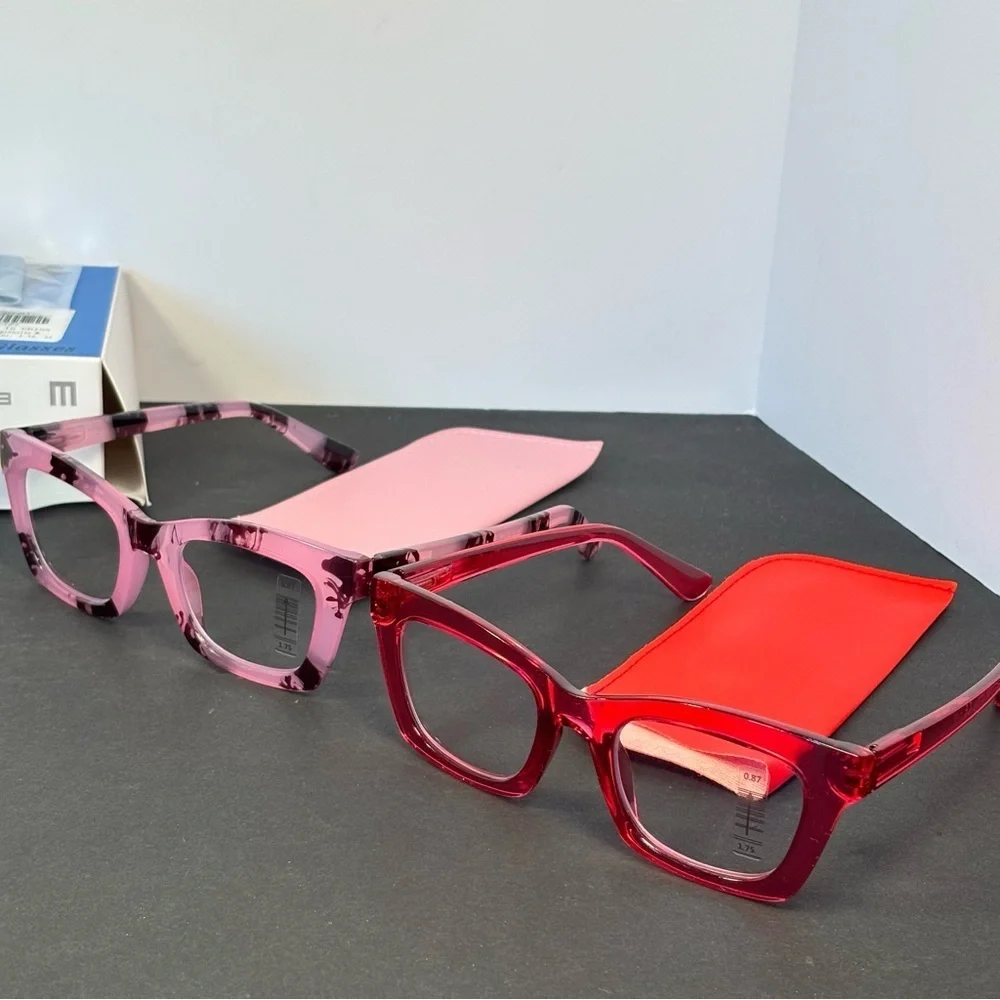 Oprah Style Progressive Reading Glasses +1.75 | 4 Pack Bold Oversized Frames